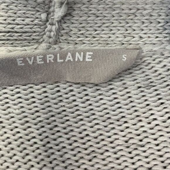 Everlane Soft Cotton Chunky Knit Front Pocket Cardigan Summer Sweater Grey Small - Picture 7 of 9